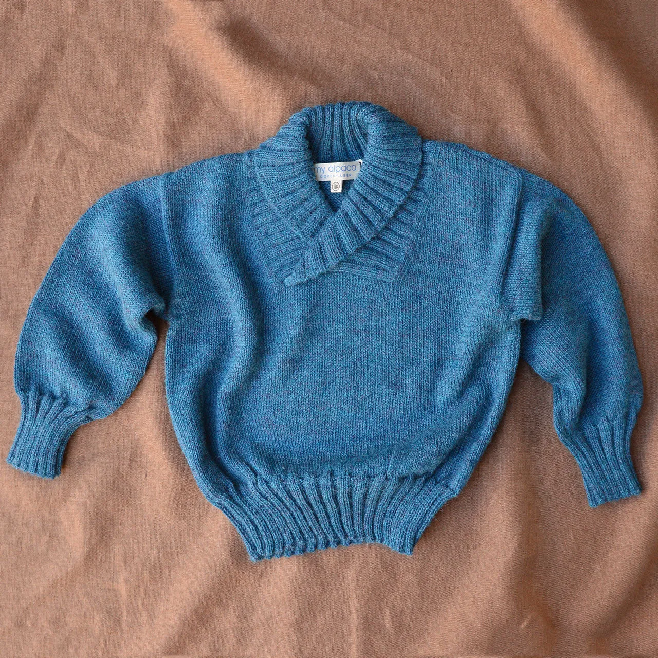 Charlie Sweater in Baby Alpaca - Light Peacock (3-6y)