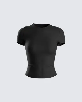 Chell Black Jersey Top