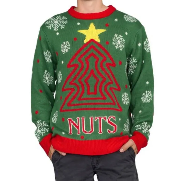 Chest and Nuts Snowflakes Christmas Tree Ugly Christmas Sweater