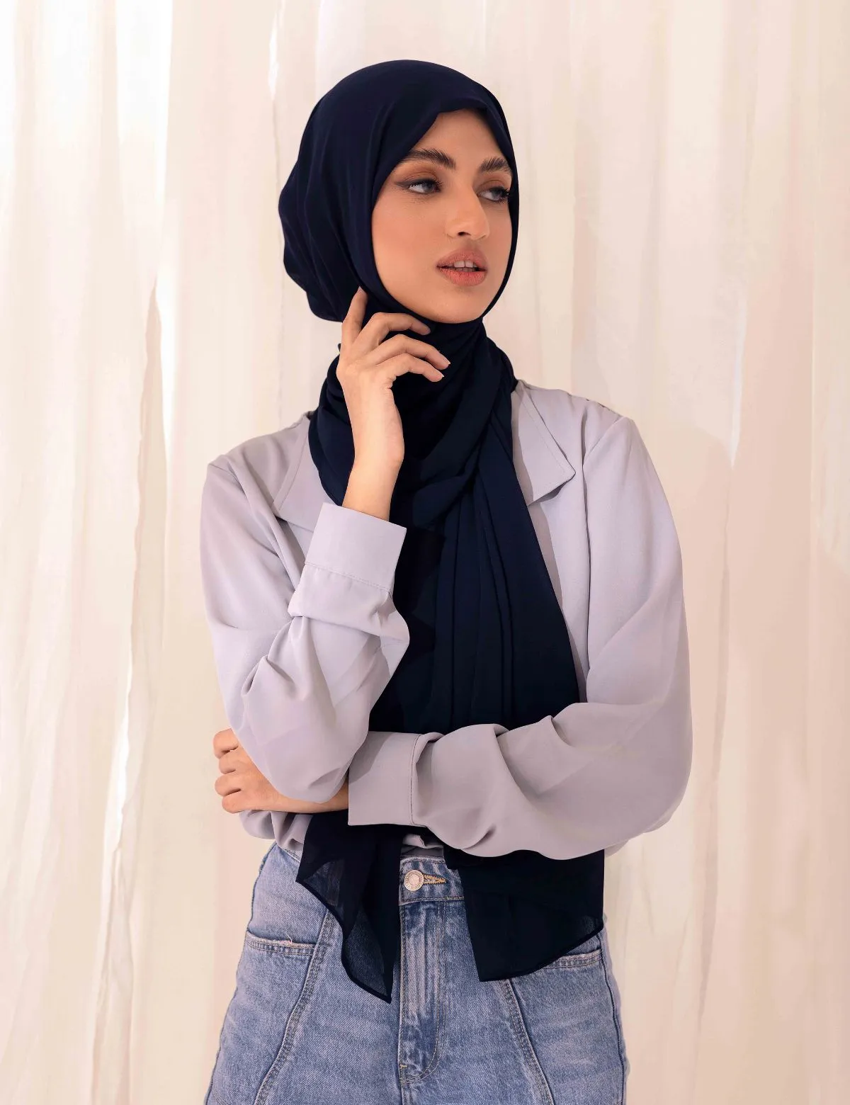 Chiffon Bubble - Navy