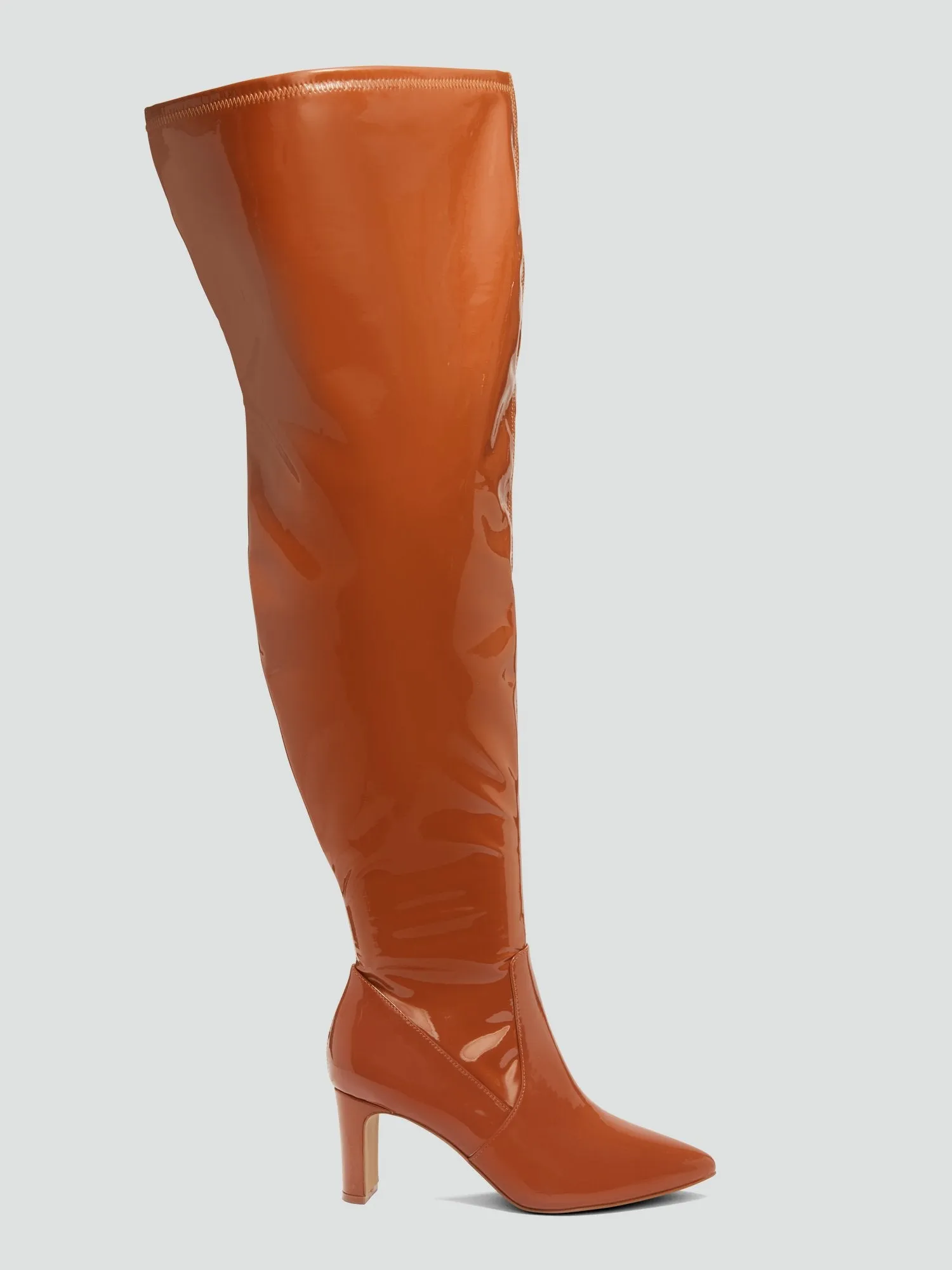 Citrine Patent Leather Thigh-High Boots - Nadia x FTF