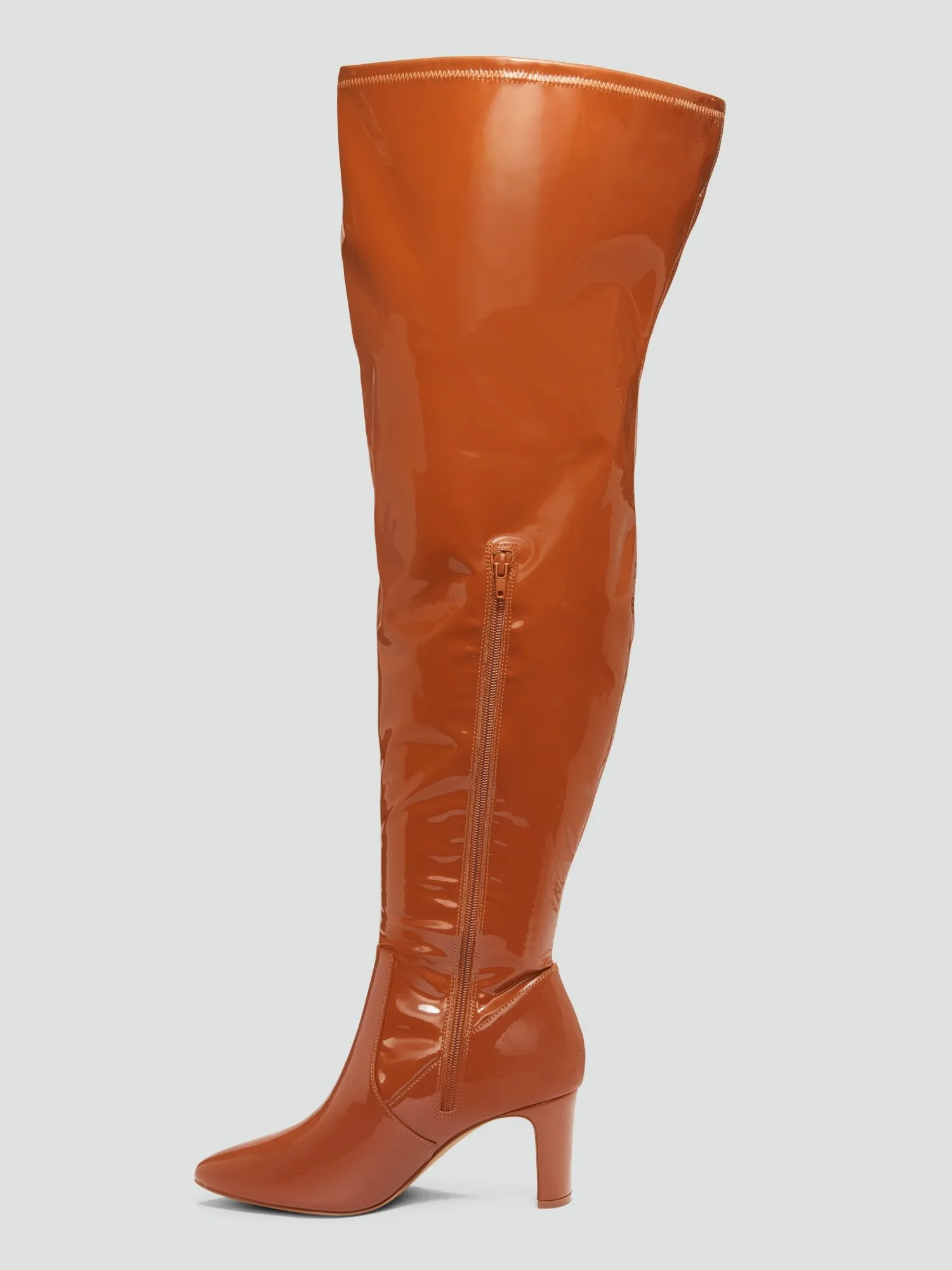 Citrine Patent Leather Thigh-High Boots - Nadia x FTF