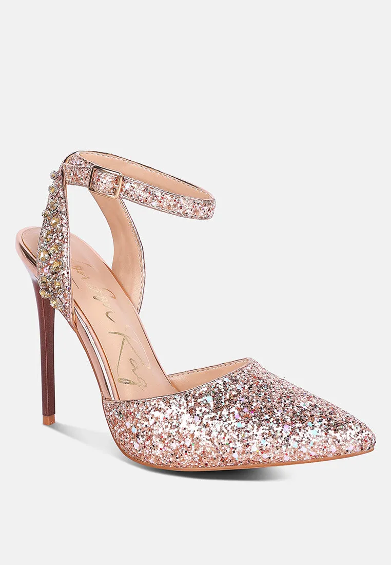 Cloriss Diamante Embellished Glitter High Heels