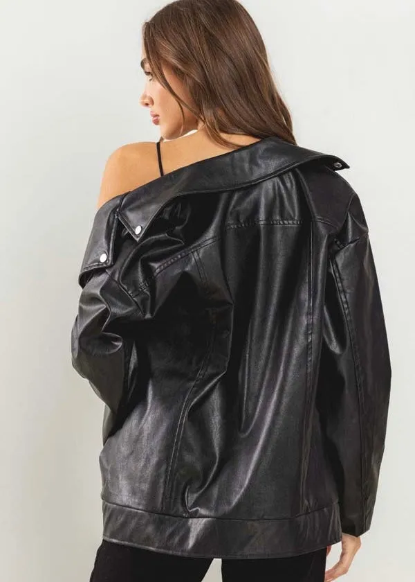 COLLECTION SPECIAL: Nomad Oversized Biker Jacket in Onyx