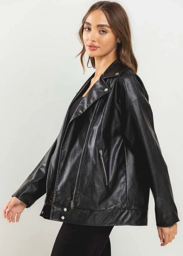 COLLECTION SPECIAL: Nomad Oversized Biker Jacket in Onyx