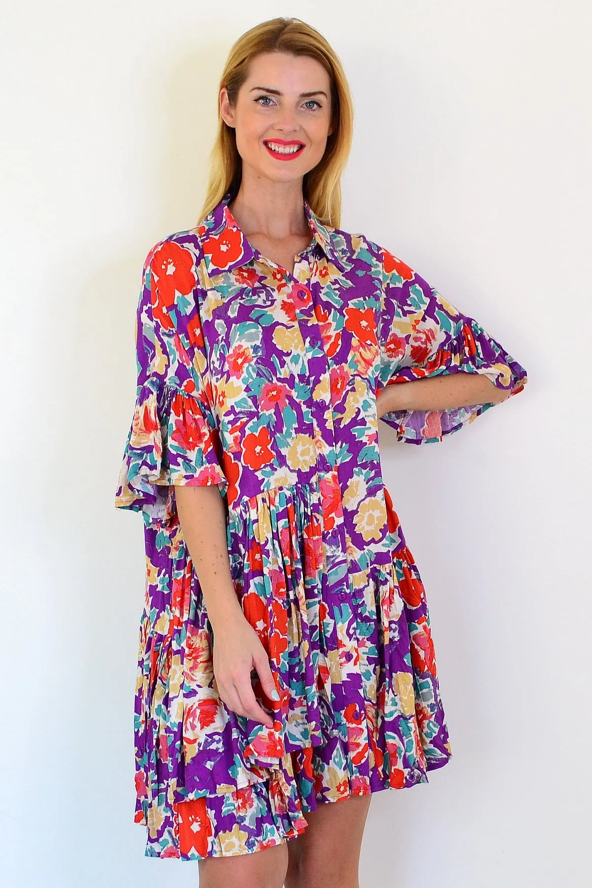 Colourful Bohemian Shirt Dress