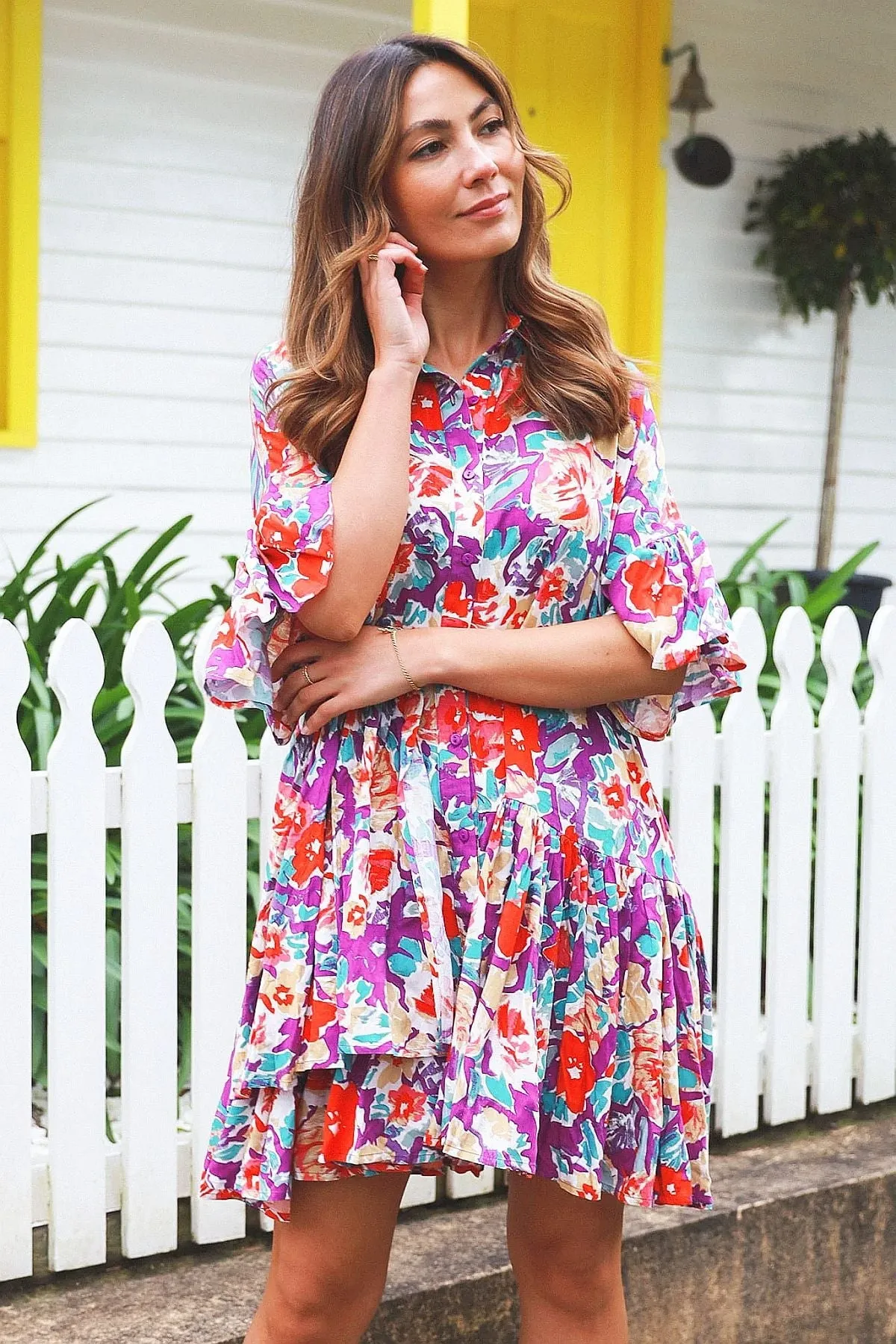 Colourful Bohemian Shirt Dress