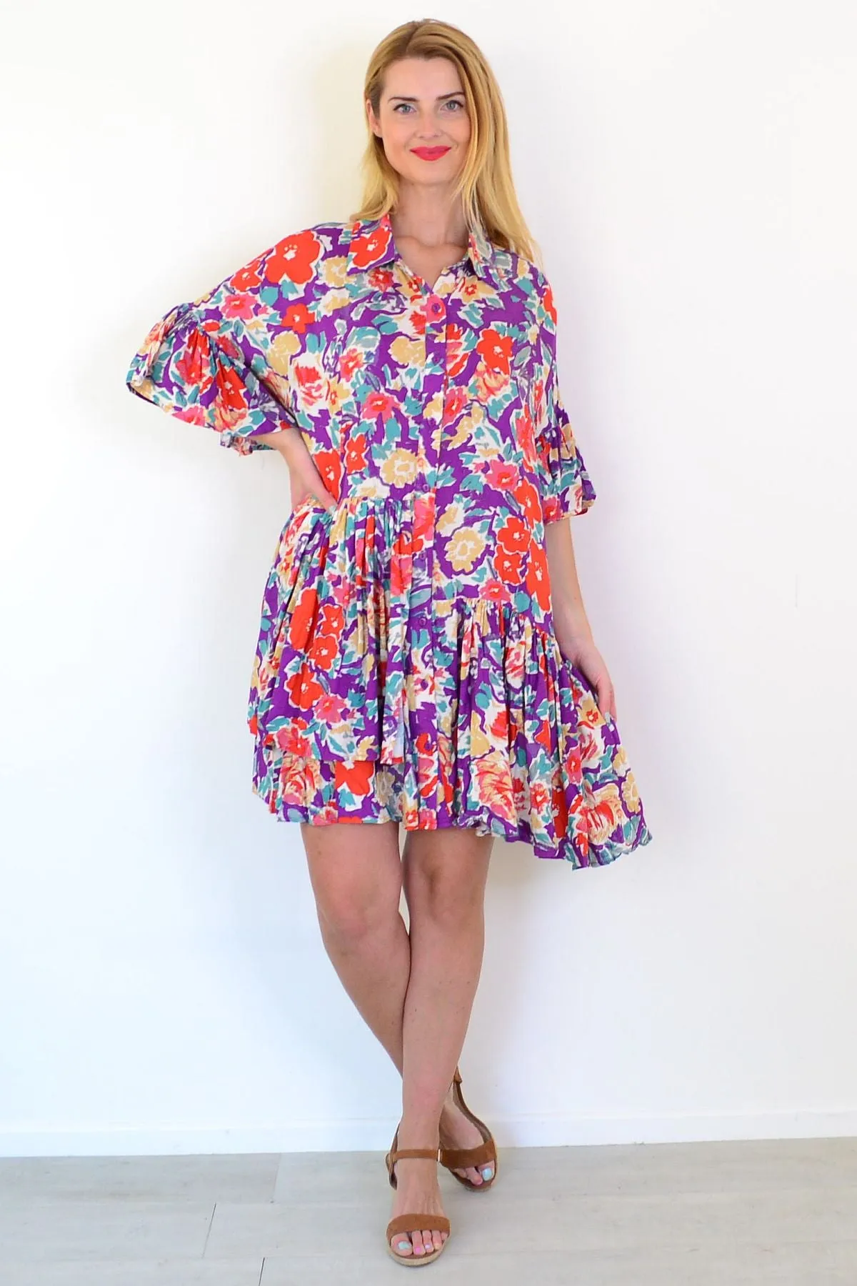 Colourful Bohemian Shirt Dress