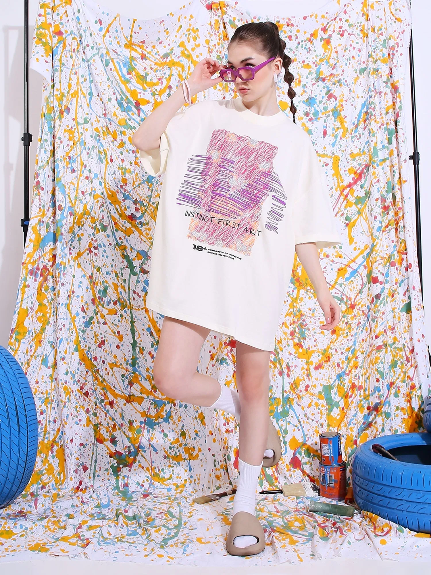 Crayon Art- Oversized T-shirt