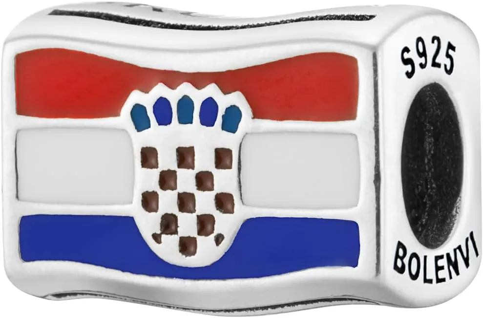 Croatia Flag Bead Charm