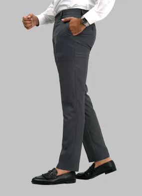 Dark Grey Plain Formal Trouser