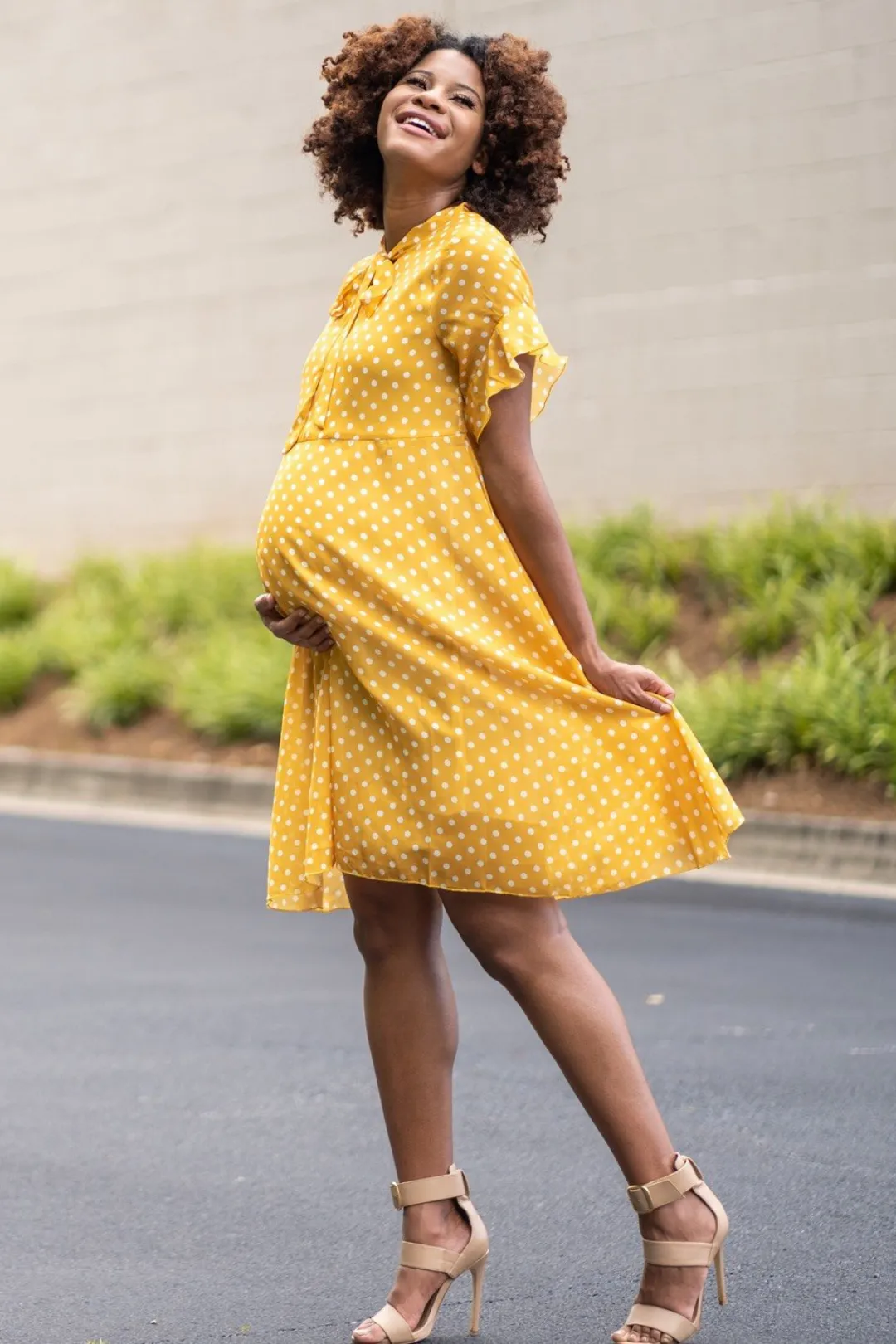 Dot You Mama Dress - Yellow - FINAL SALE