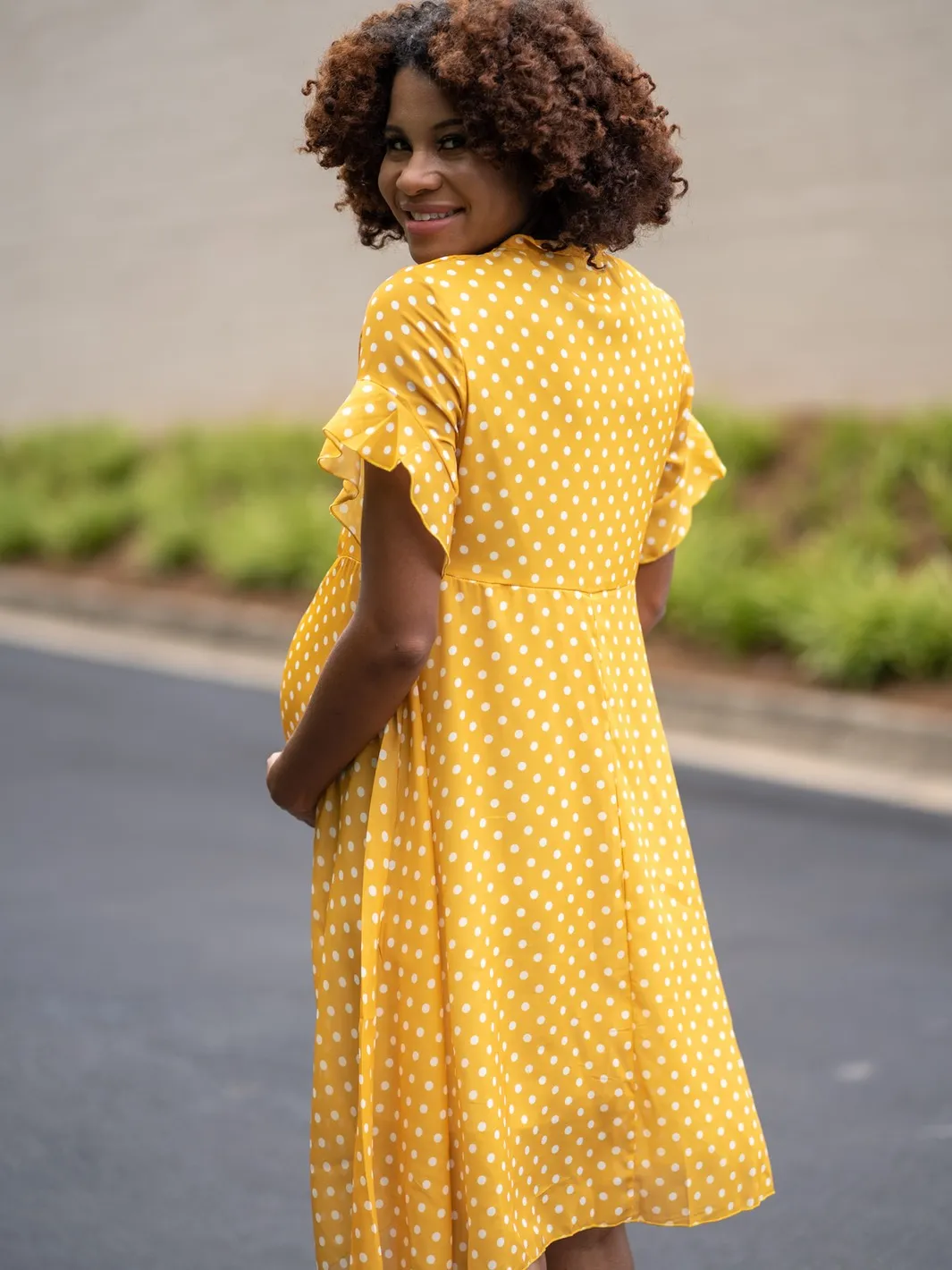 Dot You Mama Dress - Yellow - FINAL SALE