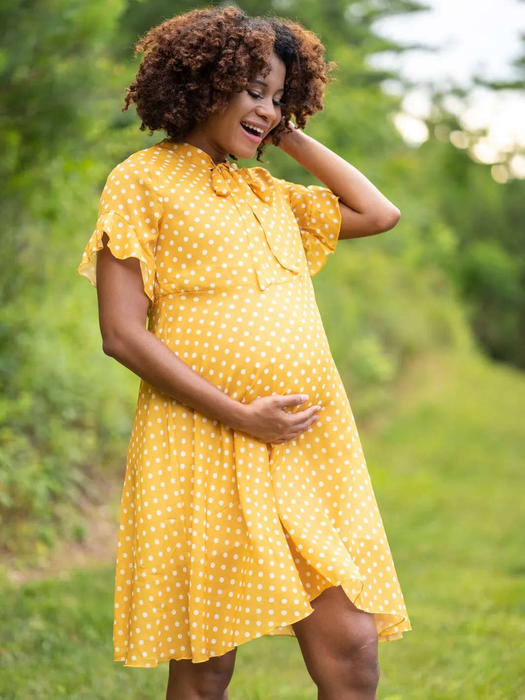 Dot You Mama Dress - Yellow - FINAL SALE