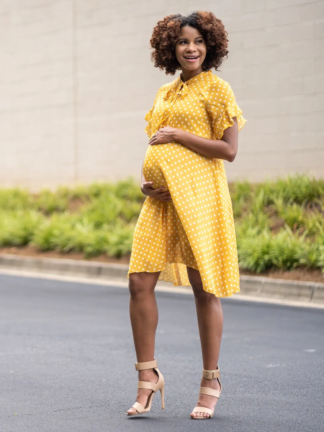 Dot You Mama Dress - Yellow - FINAL SALE