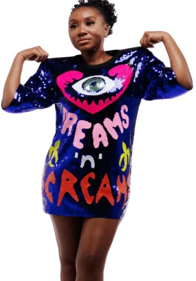 Dreams n Screams Sequin Dress - Blue