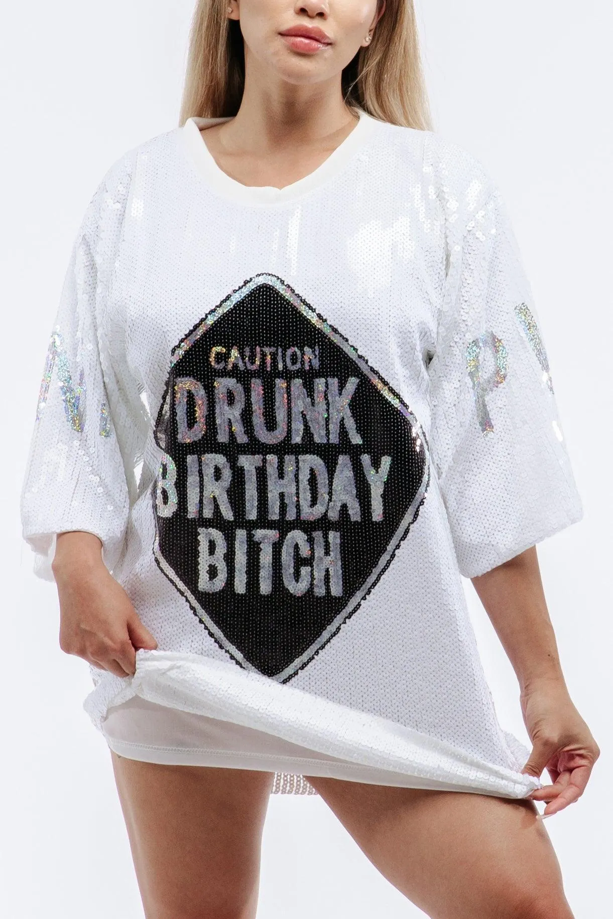 Drunk Birthday Sequin Dress - Pink