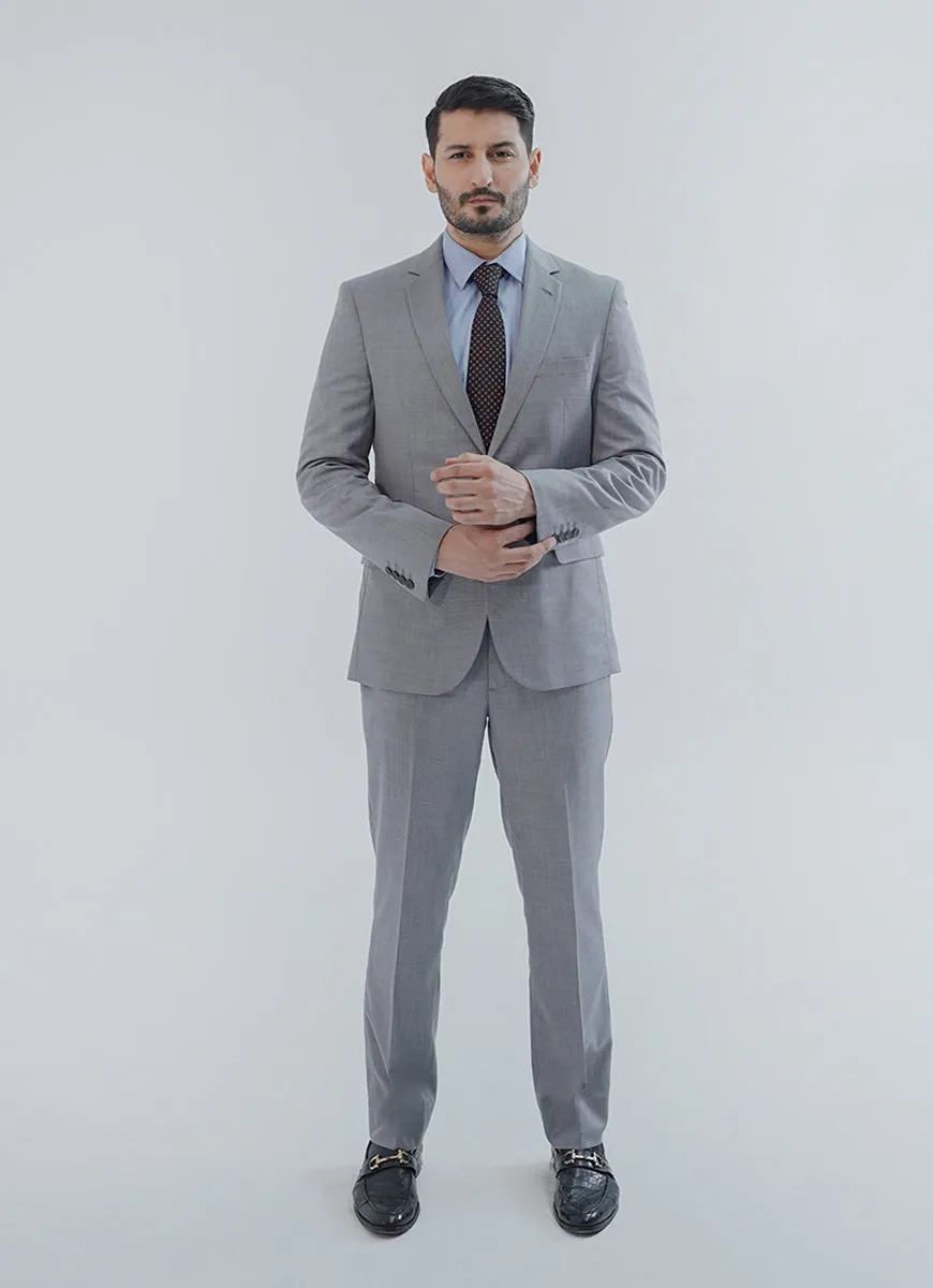 Elano Ash Grey Textured 2-Piece Suit