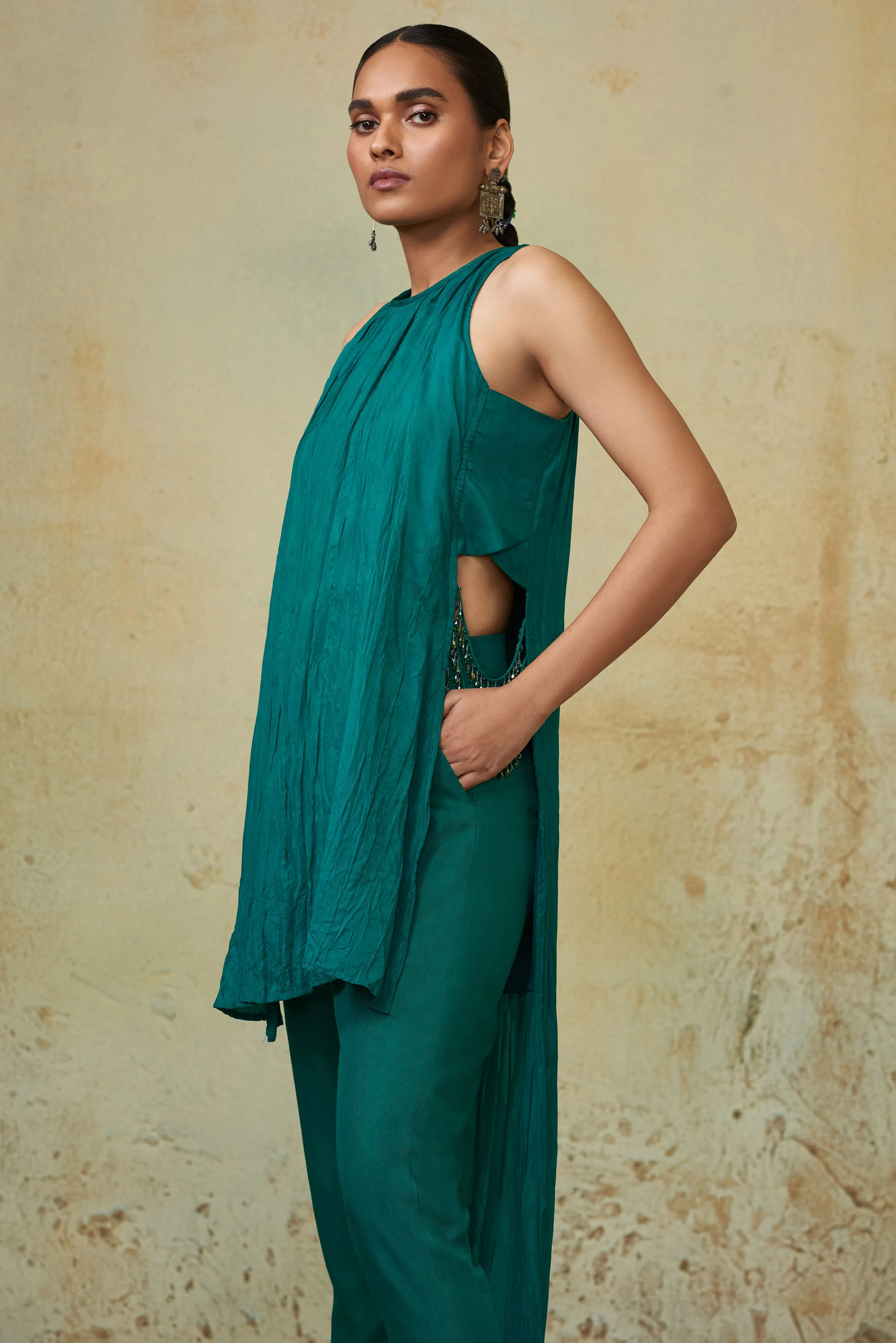 Emerald Crushed Tunic