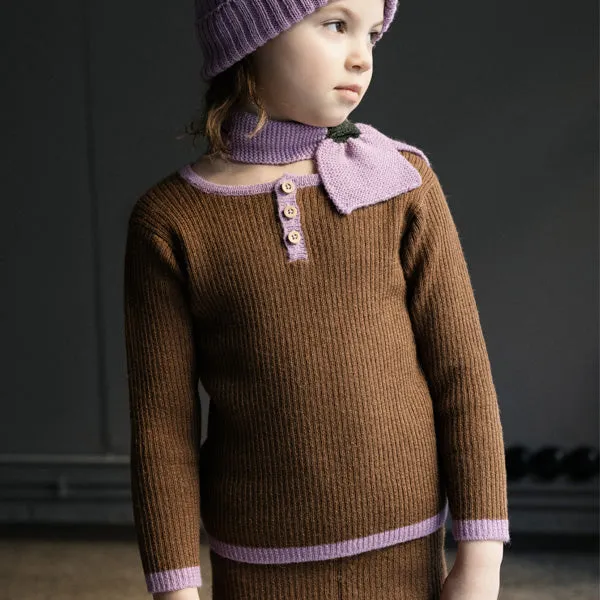 Grandpa Sweater - 100% Baby Alpaca - Camel (18m-8y)