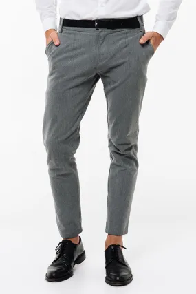 Grey fit cropped trousers