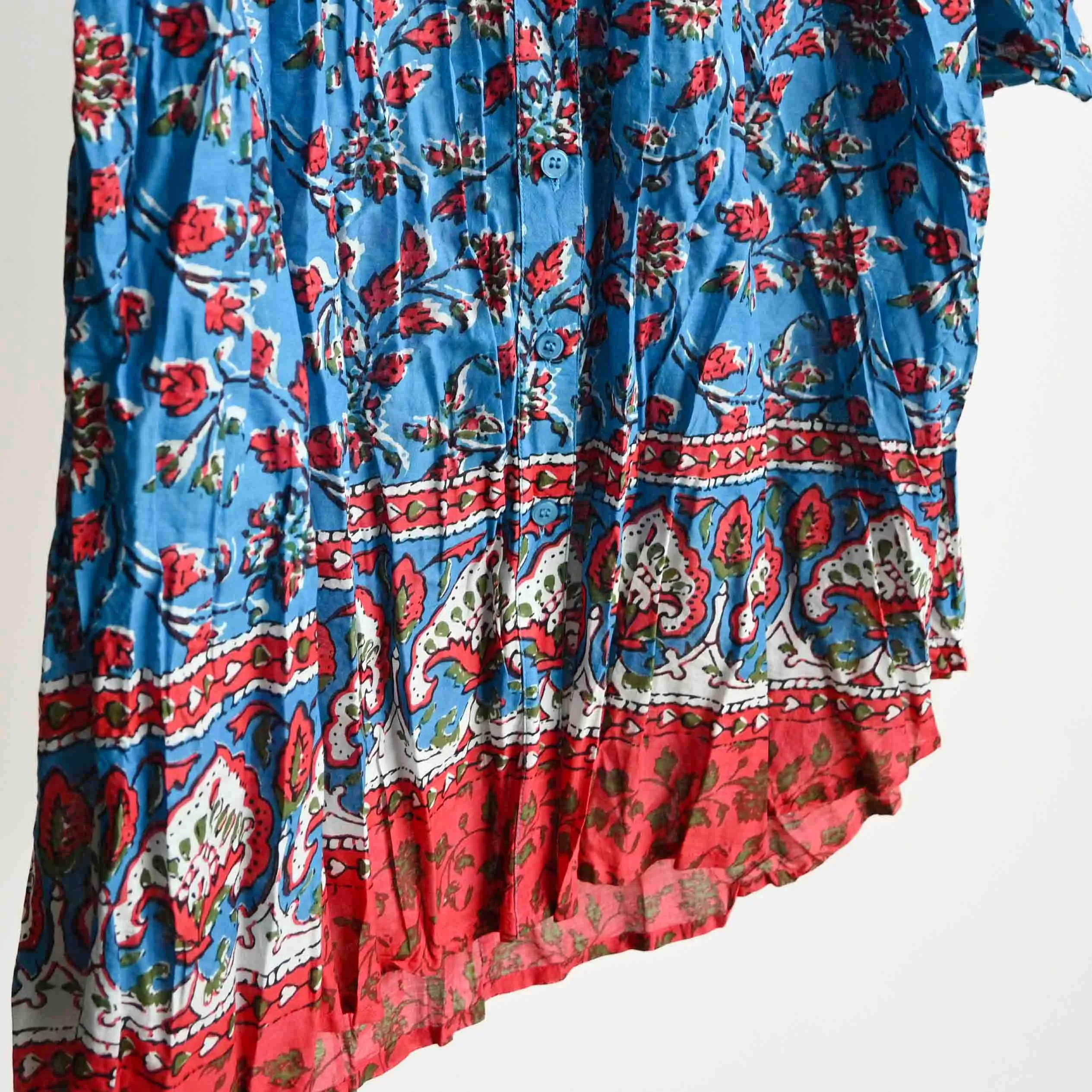 Island Resort Button -Through Blouse - Blue Blossom