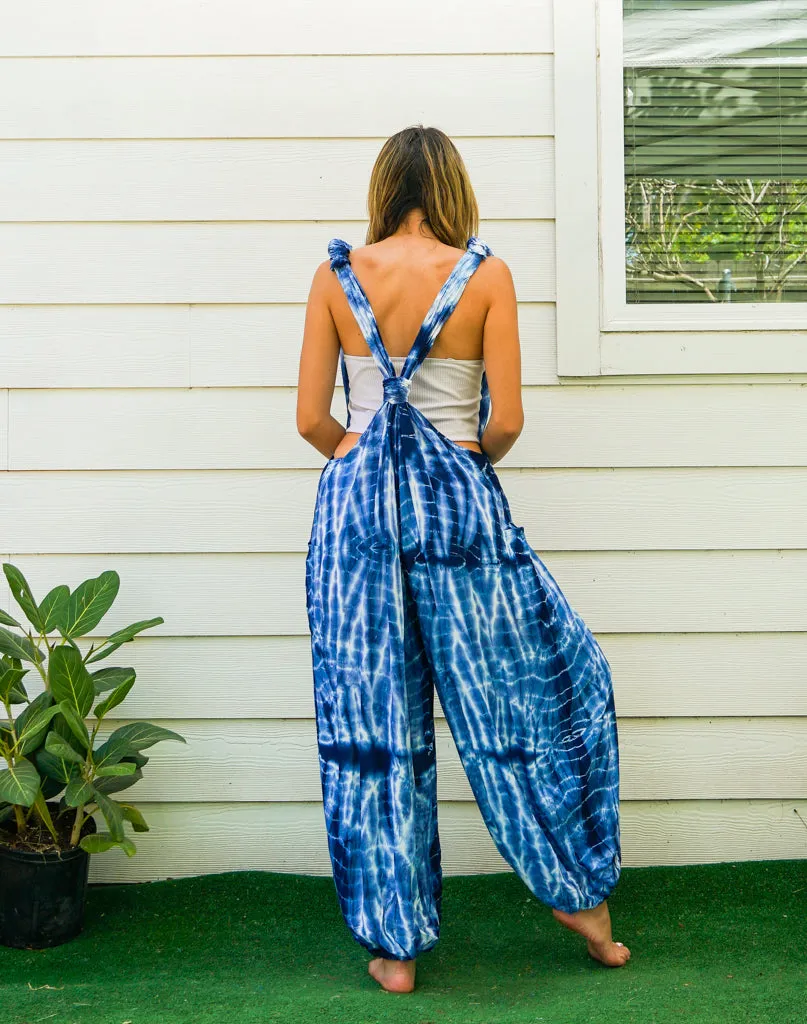 J31- Shibori Hand Dyed  Hippie Racerback Jumpsuit Romper