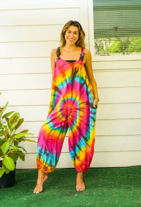 J34- Hand Dyed Hippie Racerback Jumpsuit Romper