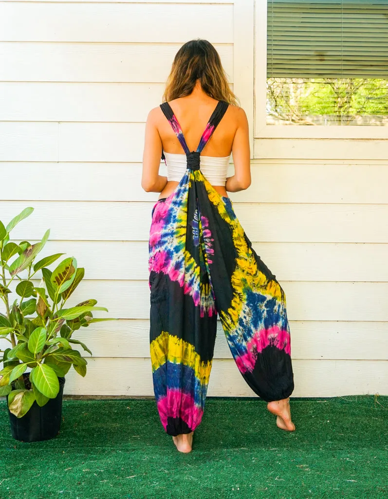 J50- Hand Dyed  Hippie Racerback Jumpsuit Romper