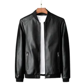 Leather Jacket Bomber Motorcycle Jacket Men Biker Leather Baseball Jacket Plus Fashion Causal Jaqueta Masculino 2023