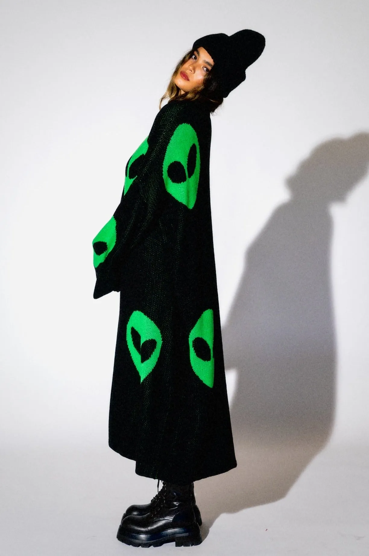 Literally Limitless Oversized Knit Dress in Alien Lover