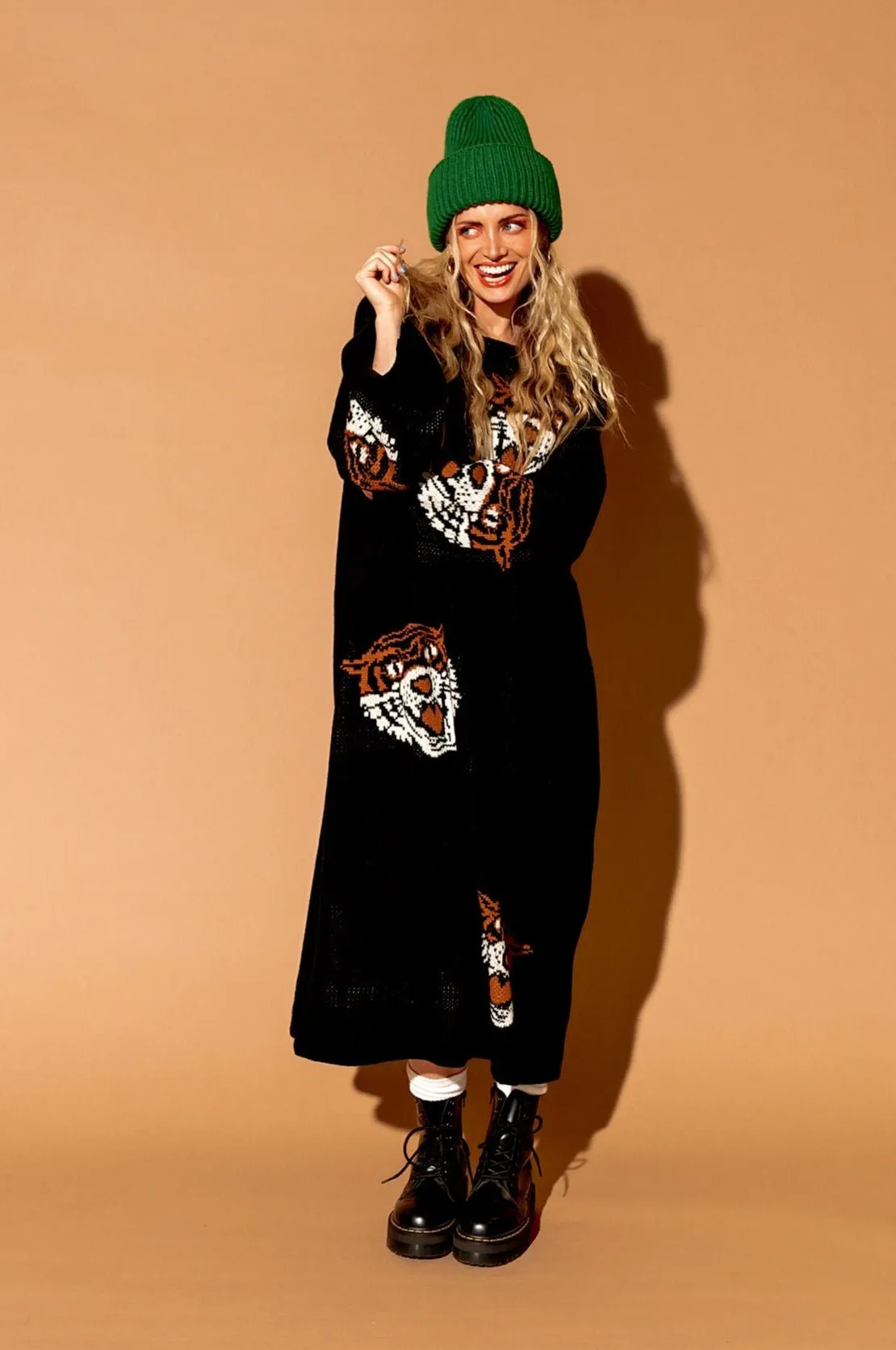 Literally Limitless Oversized Knit Dress in Tigress