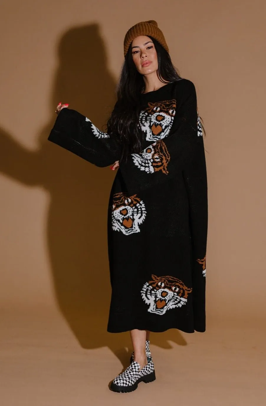 Literally Limitless Oversized Knit Dress in Tigress