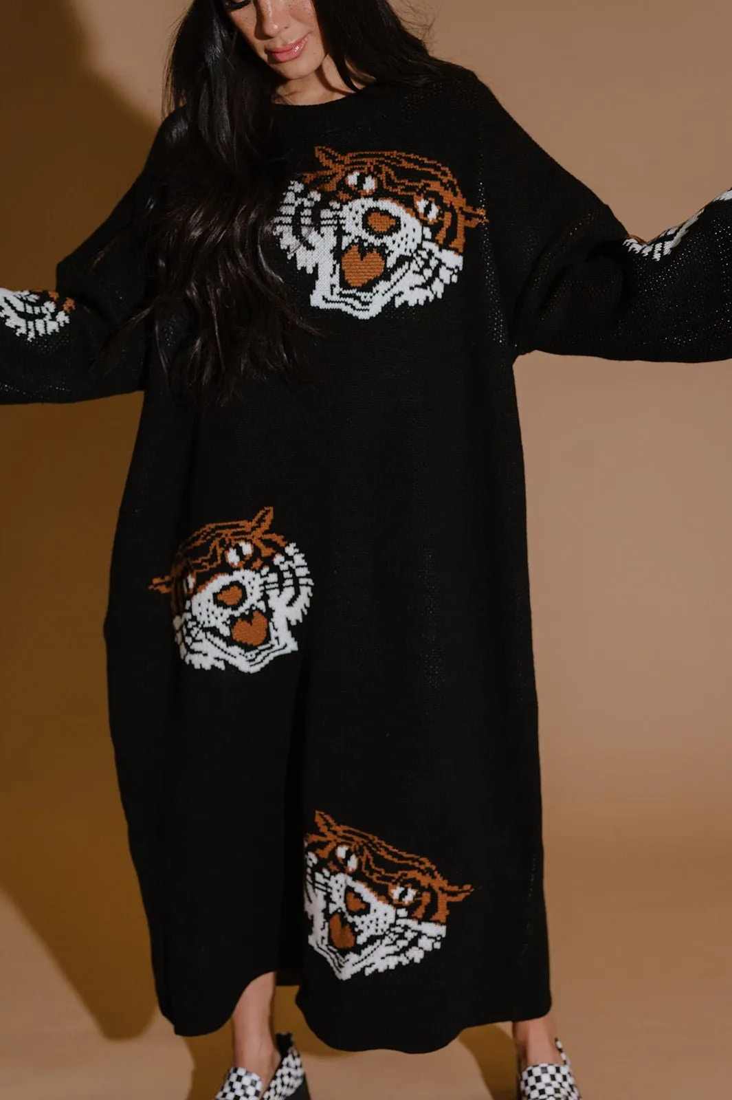 Literally Limitless Oversized Knit Dress in Tigress