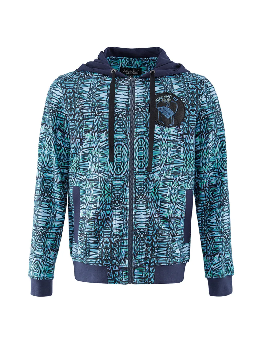 MARK FAST Men MF Magical Internet Pattern Hoodie Zip Up Sport Jacket