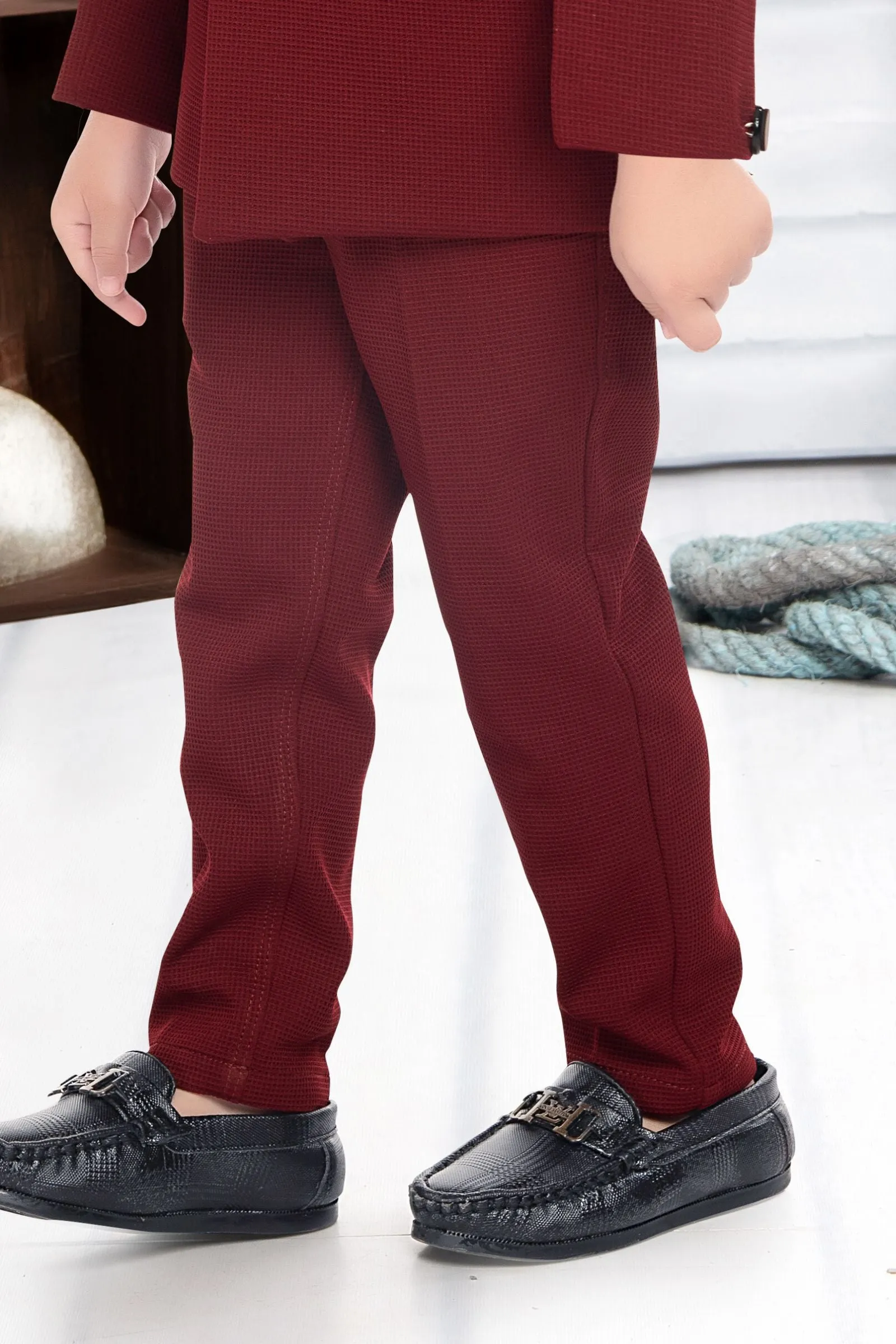 Maroon with White Waist Coat and Set for Boys