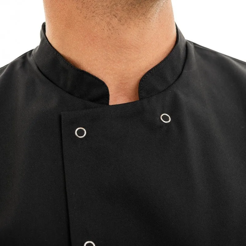 Men's Long Sleeve Apprentice Black Cooking Coat  - MARX - MANELLI