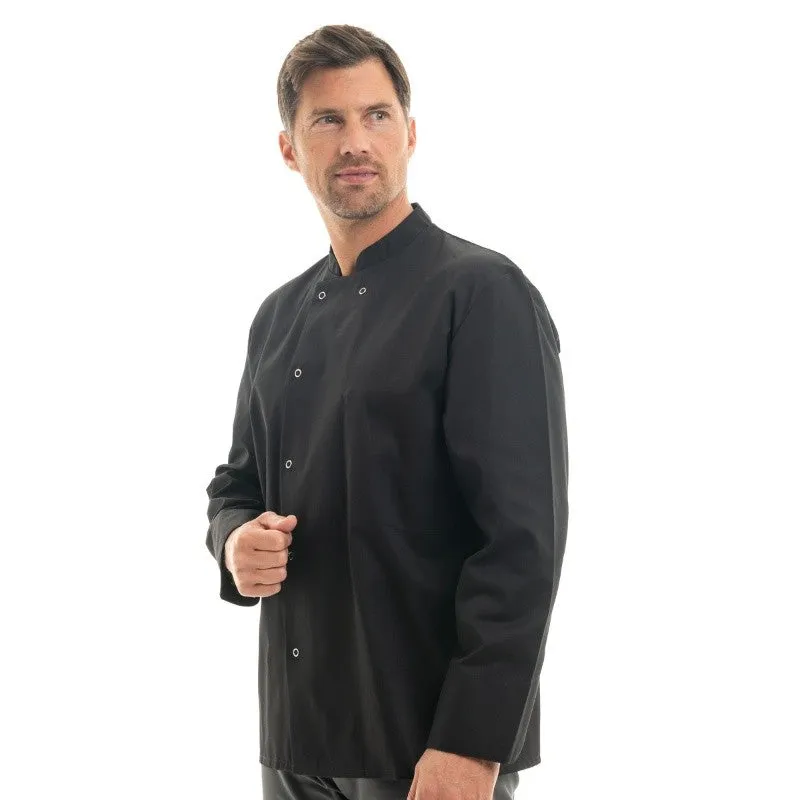 Men's Long Sleeve Apprentice Black Cooking Coat  - MARX - MANELLI