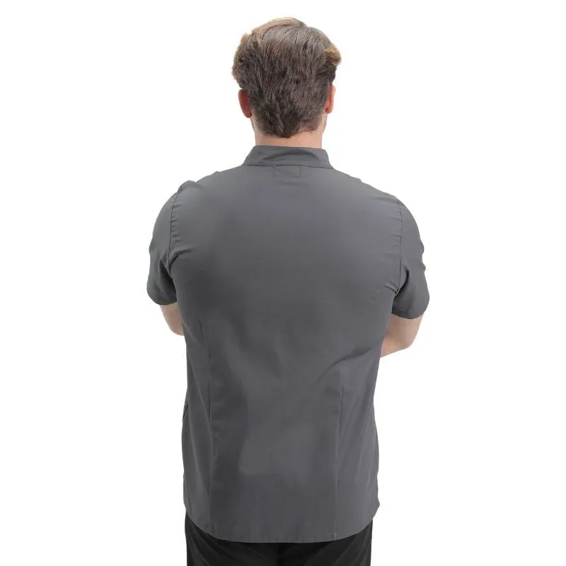 Men's Short Sleeve Gray Cooking Coat - MANELLI