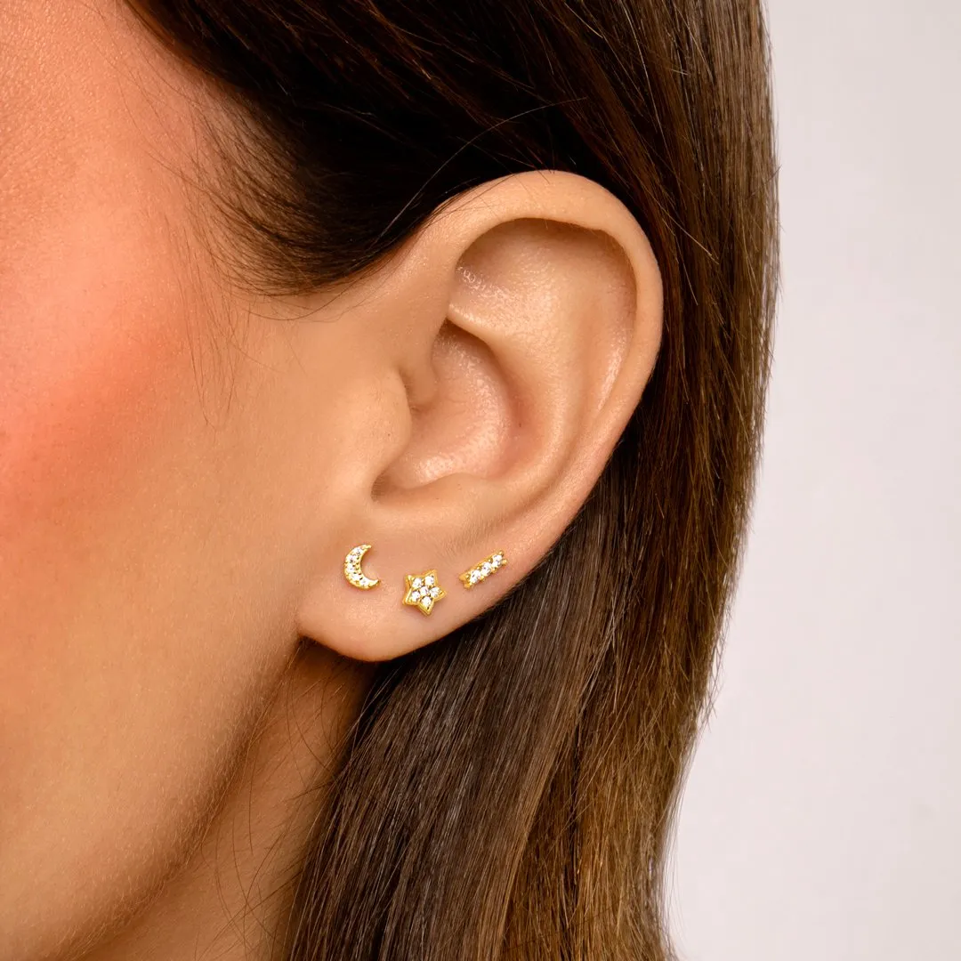 Mini Star Spark Gold Single Earring