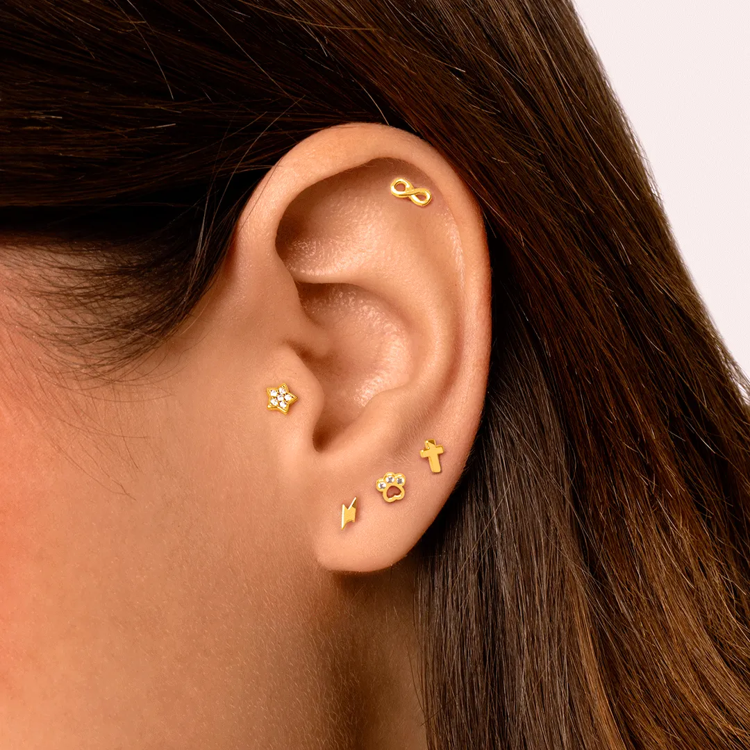 Mini Star Spark Gold Single Earring