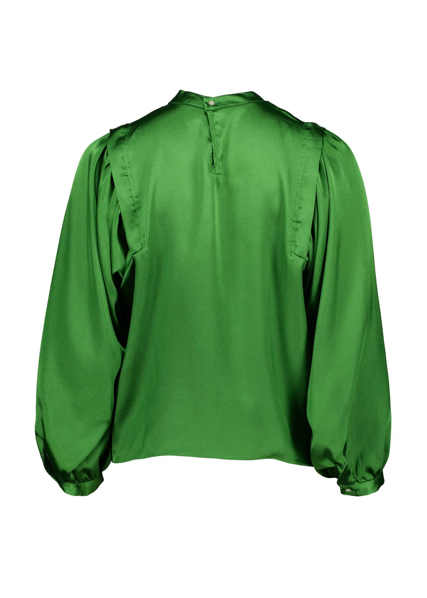 Moonshine Blouse Green in Satin Viscose