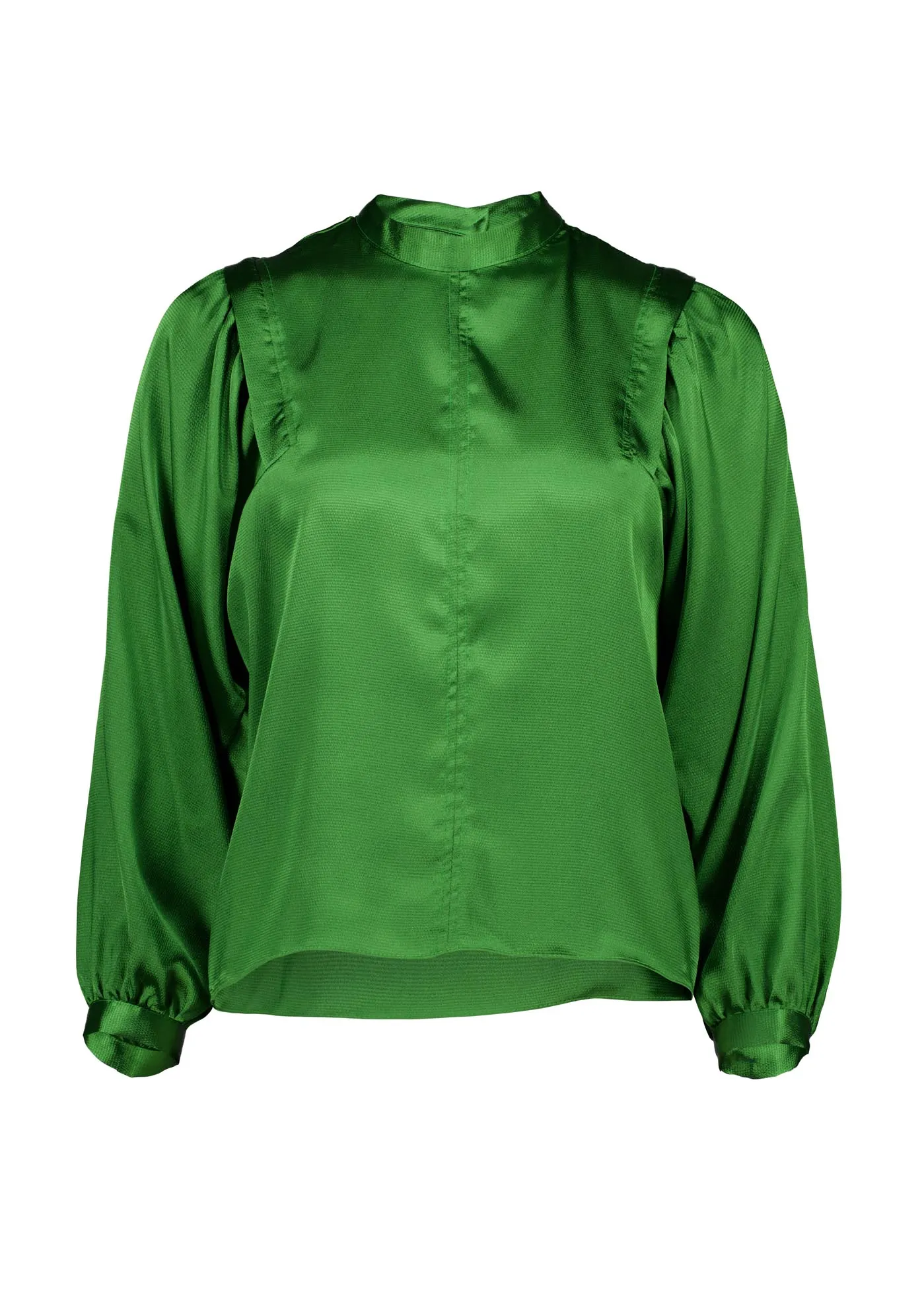 Moonshine Blouse Green in Satin Viscose