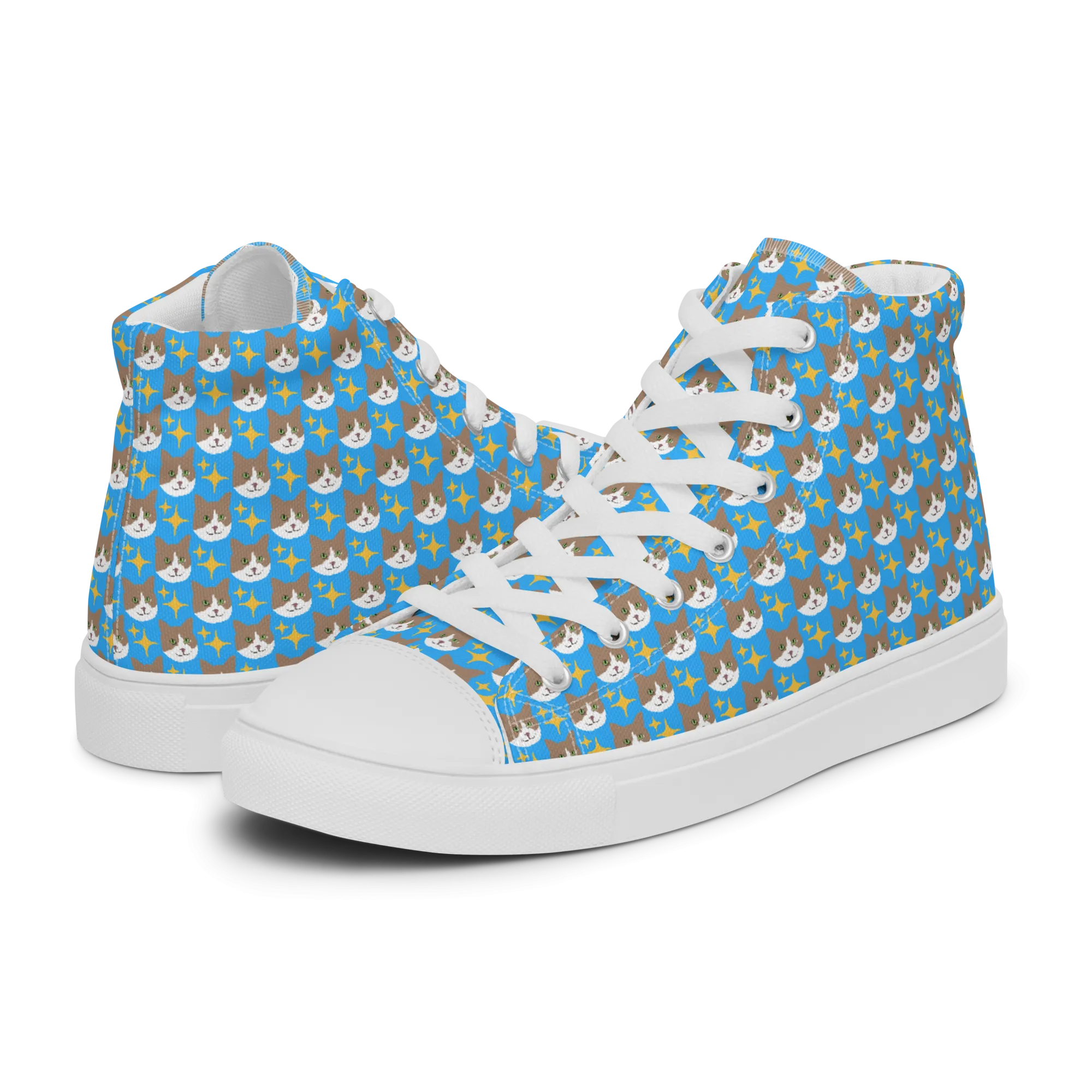 Mr. Peaches the Cat High Top Canvas Shoes (Men's)