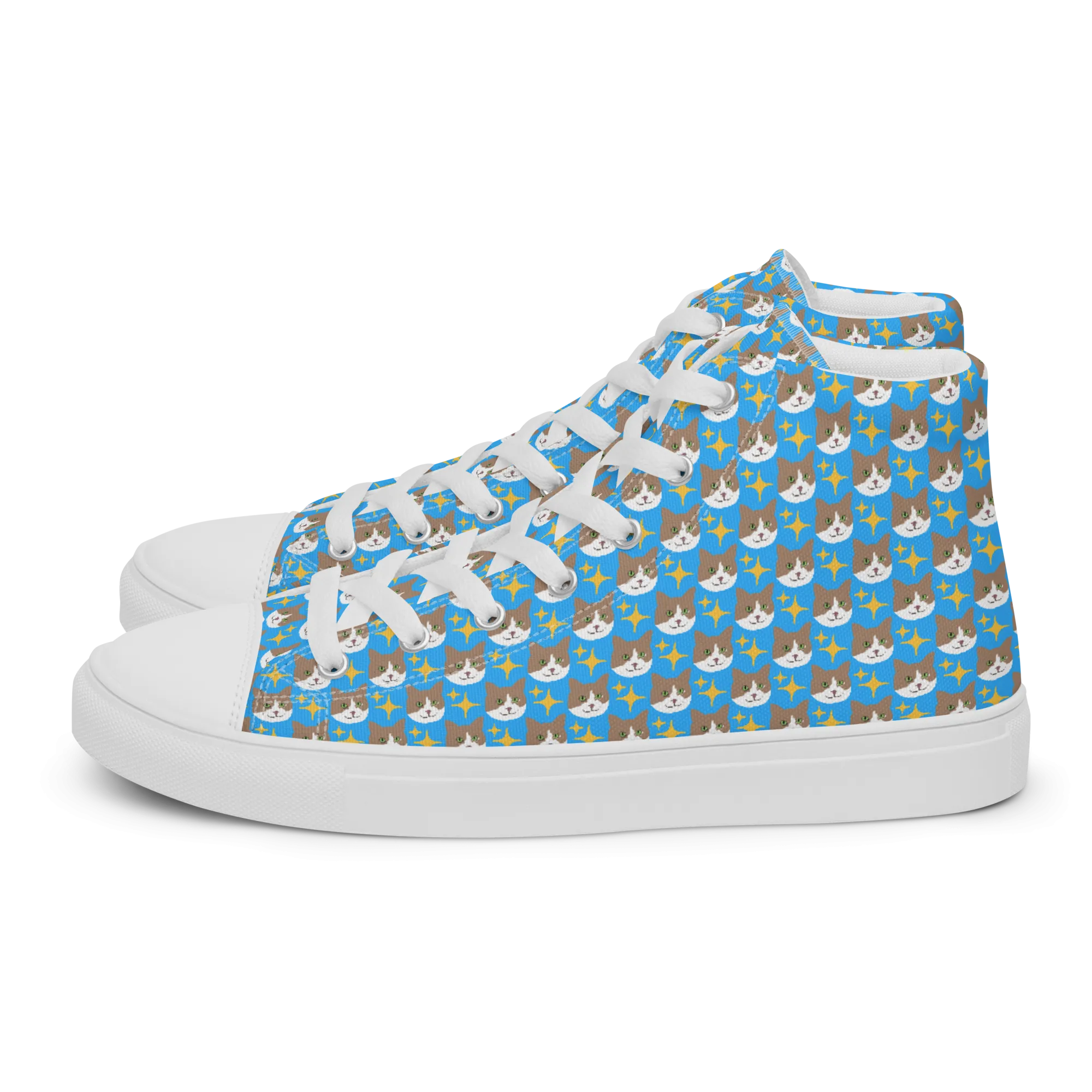 Mr. Peaches the Cat High Top Canvas Shoes (Men's)