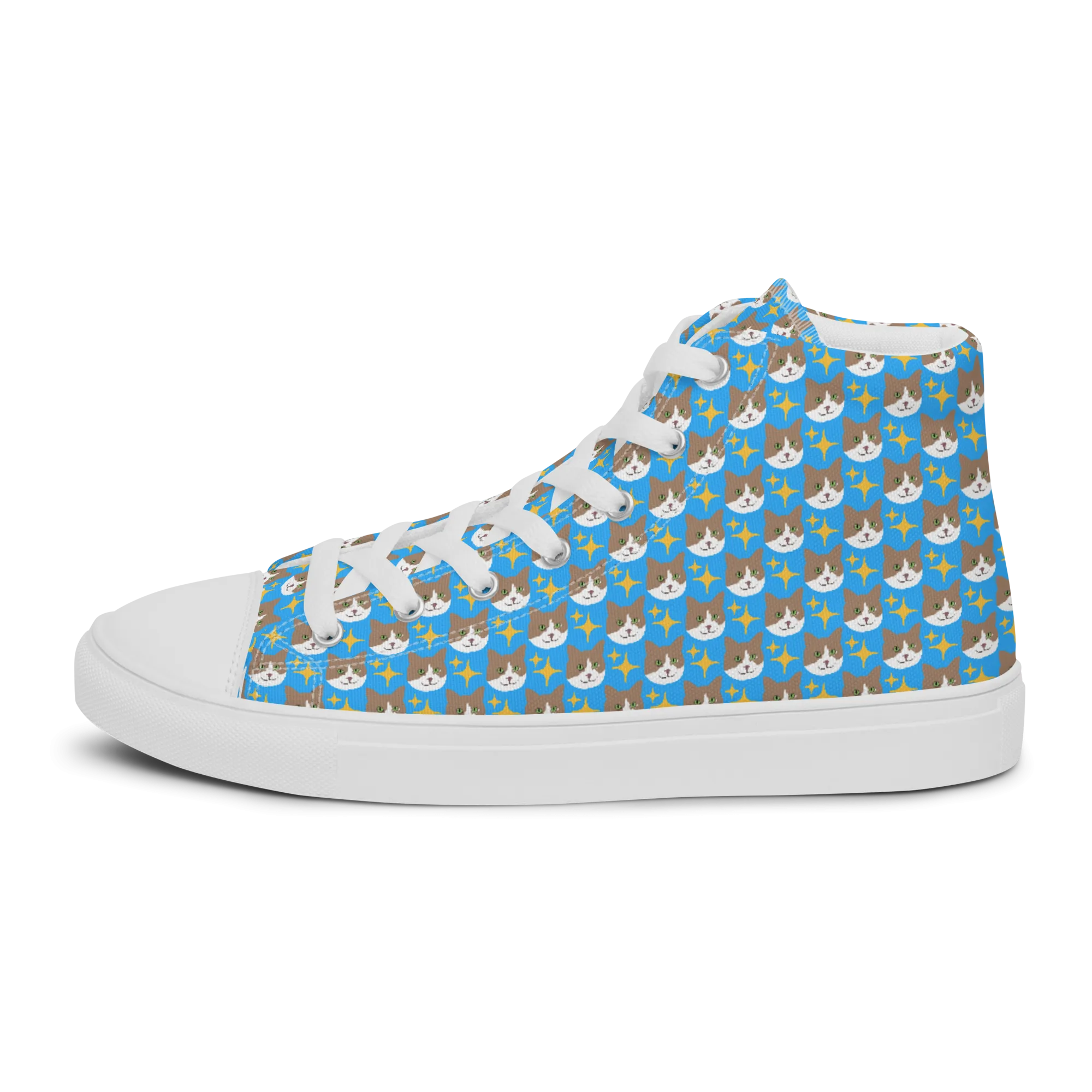 Mr. Peaches the Cat High Top Canvas Shoes (Men's)