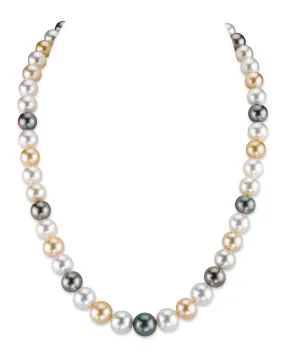 Multi-Color Tahitian & South Sea Pearl Necklace, 8.0-10.0mm - AAAA Quality