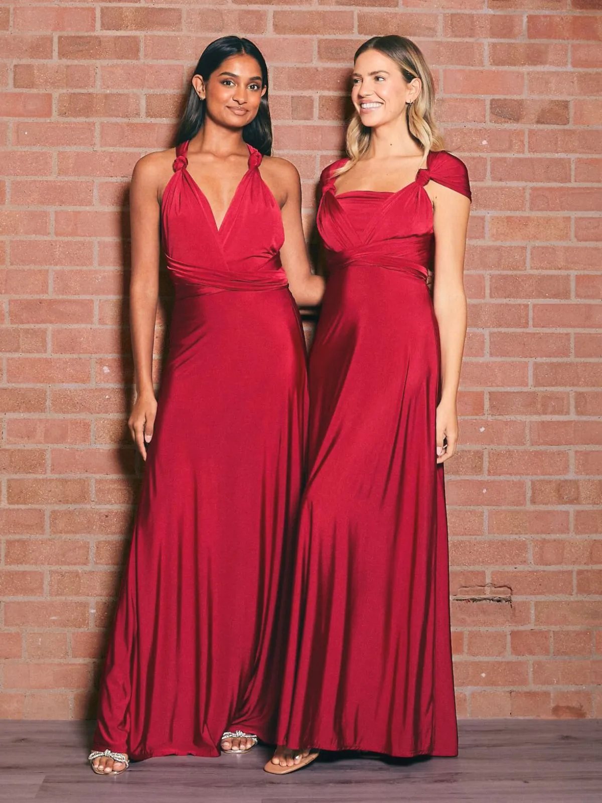 Multi-way Slinky Maxi Dress / Claret