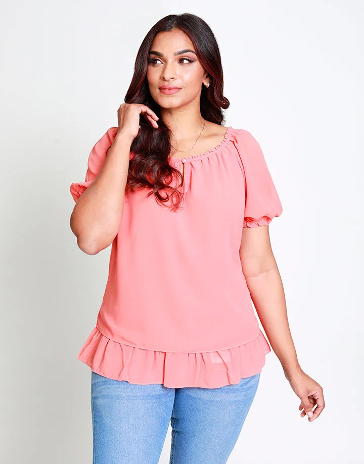 Off the Shoulder Top with Puff Sleeves