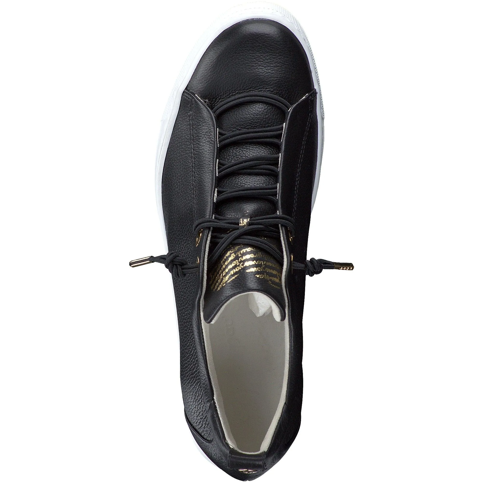 PAUL GREEN 5017  Black leather chunky sole  trainer